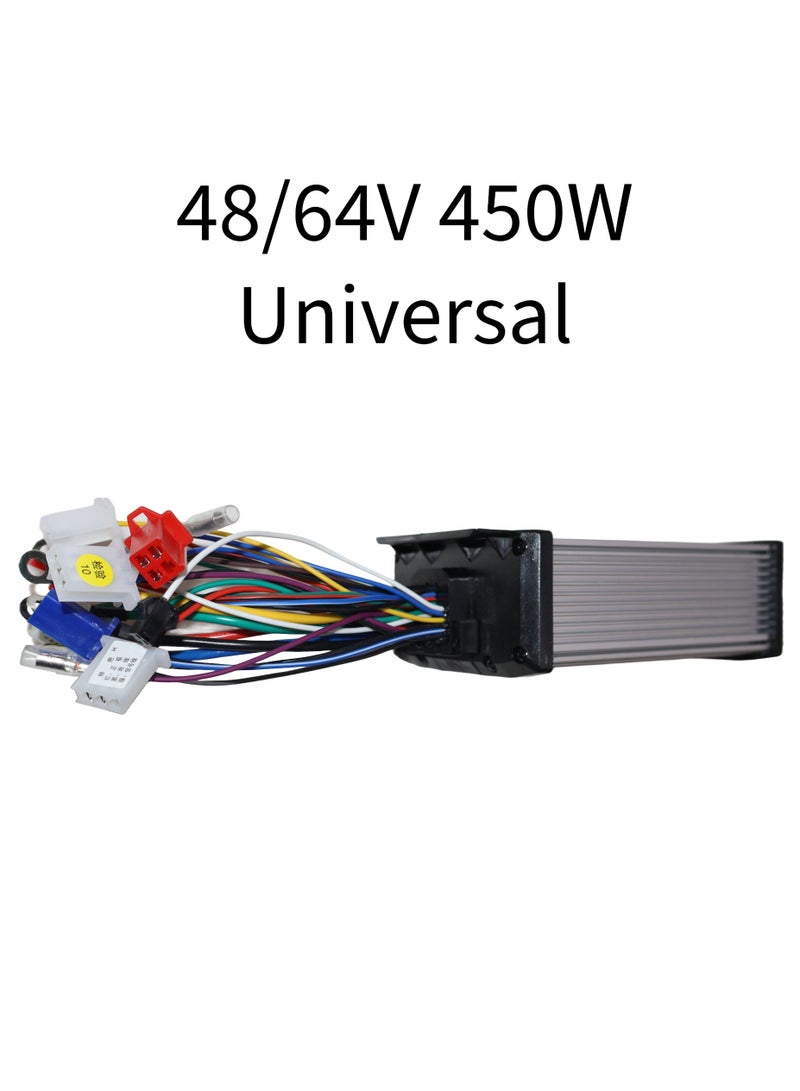 Advanced Universal Brushless Controller for Electric Scooters and E-Bikes: 48/64V, 450W, Five Modes, Self-Learning Intelligence