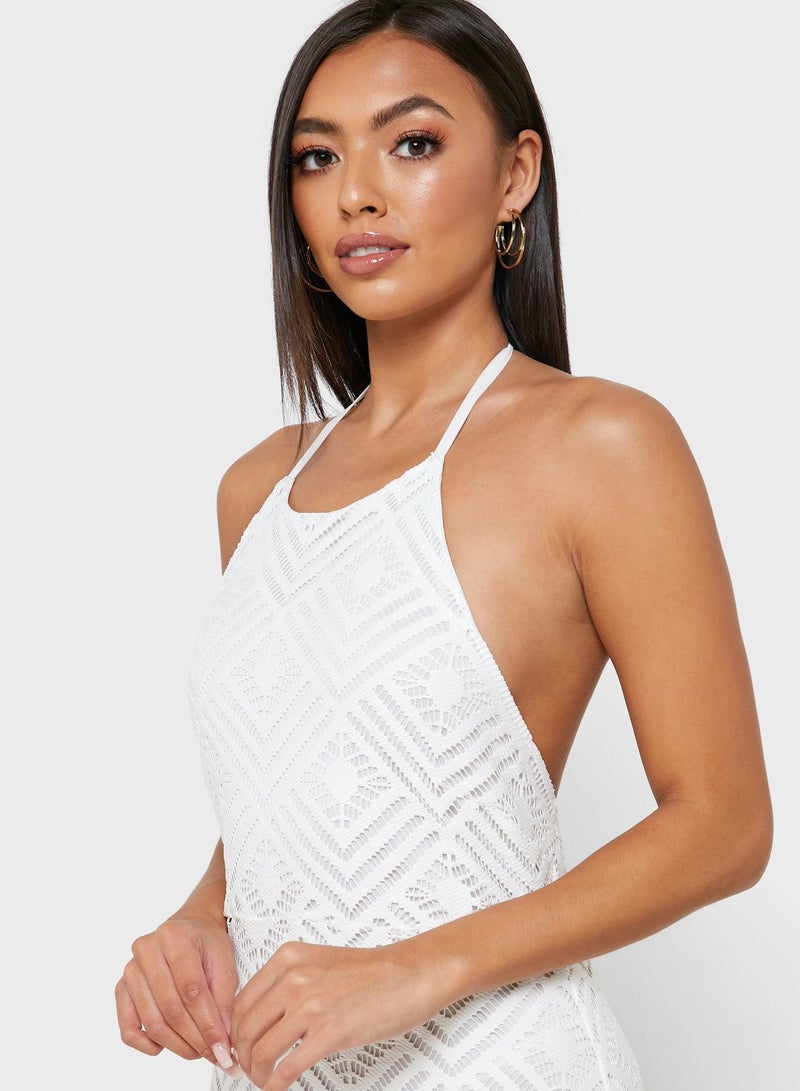 Halter Neck Fringe Dress