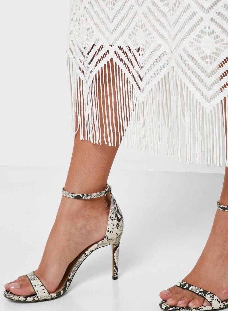 Halter Neck Fringe Dress