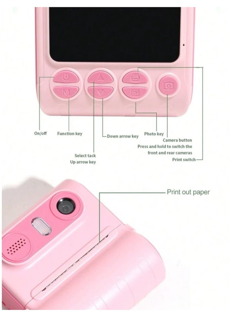 Thermal Printer LK001 Portable Wireless Kids Camera  pink