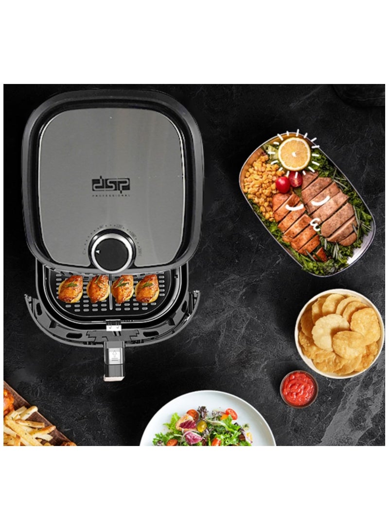 Dsp Household 1500W 4.5L Large Capacity Stainless Steel Air Fryer-KB2085