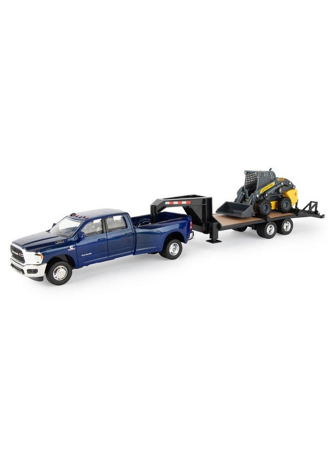 1/32 Big Farm Ram 3500 Dually Quad Cab With Lowboy And New Holland L230 Skid Steer 47269