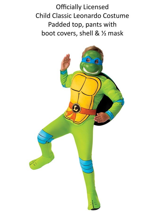 Boy'S Nickelodeon Retro Classic Teenage Mutant Ninja Turtles Leonardo Costume Small Green/Blue