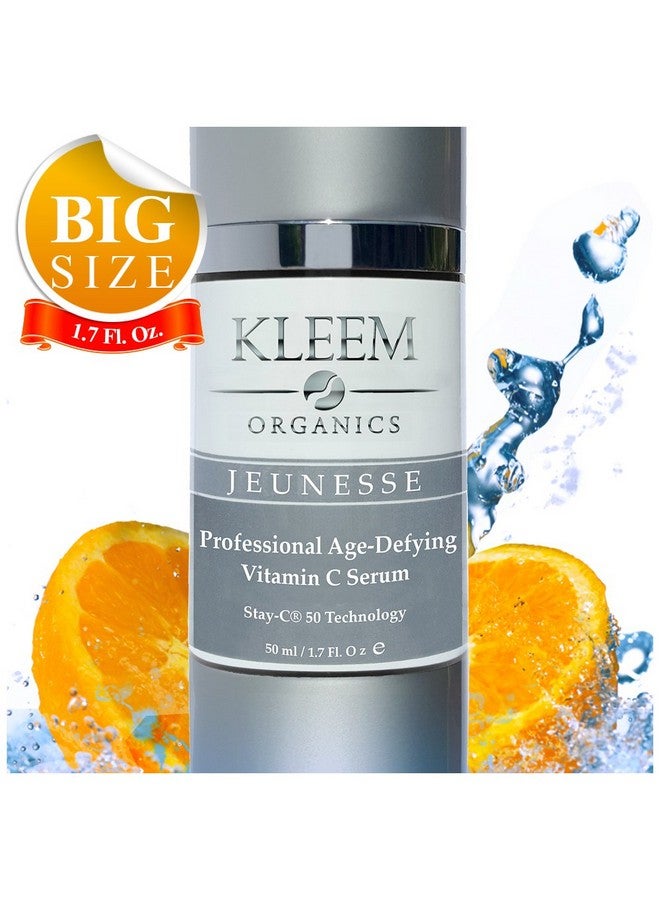 Organic Vitamin C Serum For Face With Hyaluronic Acid Best Anti Wrinkle Facial Serum To Reduce Wrinkles Dark Spots & Sun Damage Anti Aging Brightening Vitamin C Face Serum For Women & Men 1.7 Oz