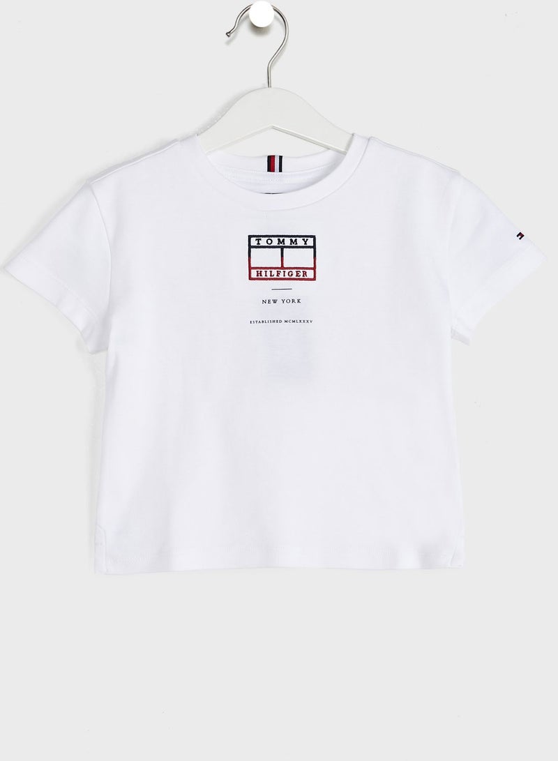 Kids Embroidered Flag T-Shirt