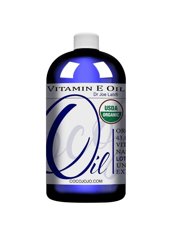 Cocojojo Organic Vitamin E Oil Hydrating Moisturizing Antioxidant Non Gmo Vegan100% Natural Usda Certified 43000 Iu Crueltyfree For Face Skin Hair Body Nails Beard (32 Oz.)