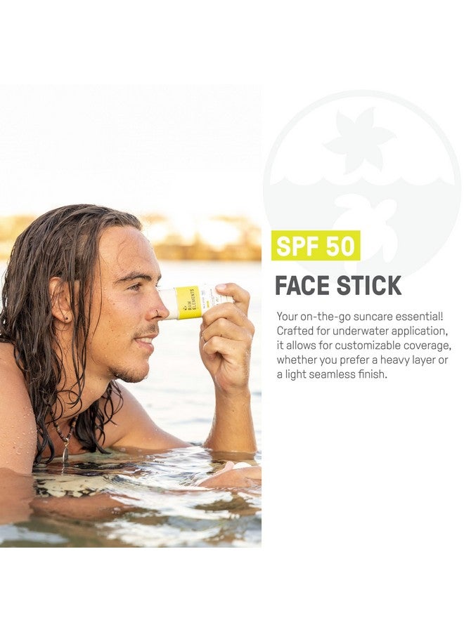 Face Stick Spf 50 Allnatural Mineral Sunscreen Reef Safe Water Resistant Broad Spectrum Uva/Uvb Protection Safe For All Ages Travel Size 1 Oz