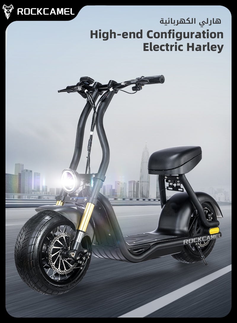 48V Electric Scooter for Adults Up To 45km/h Speed with Seat 115KG Capacity Scooter Adult,14