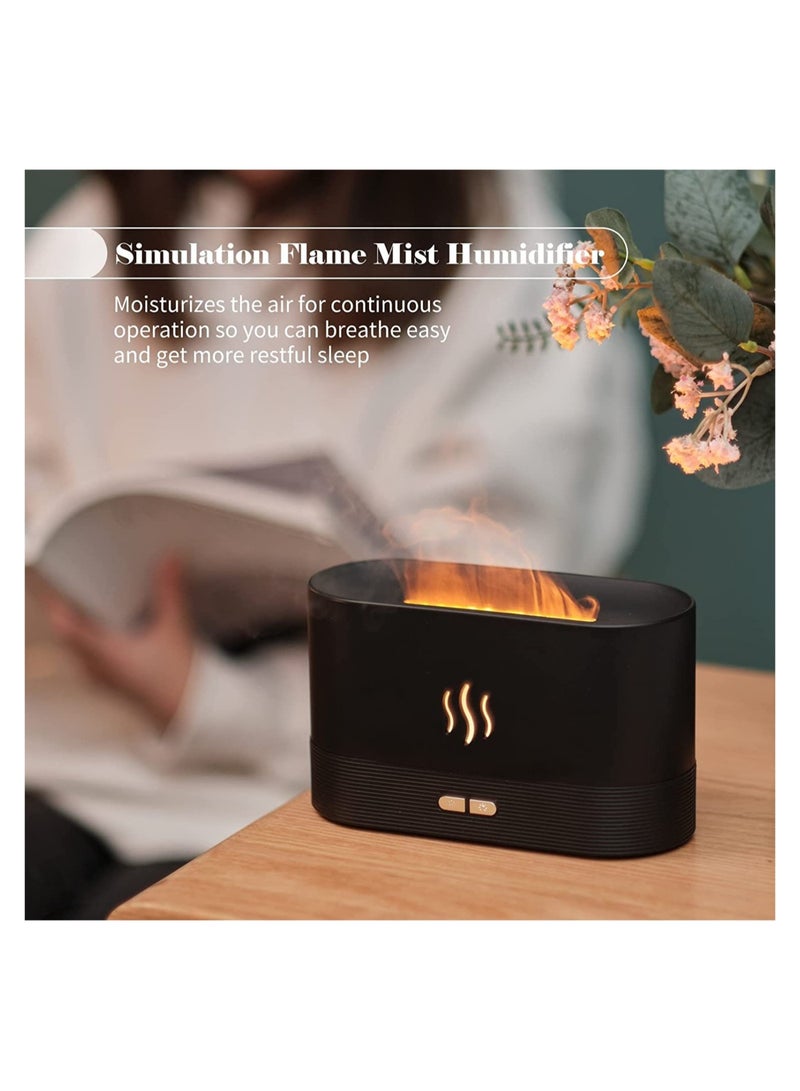 Flame Humidifier Aroma Diffuser Night Light Quiet Desk Top USB Humidifier Aromatherapy Essential Oil for Home Office Bedroom Baby Room Auto