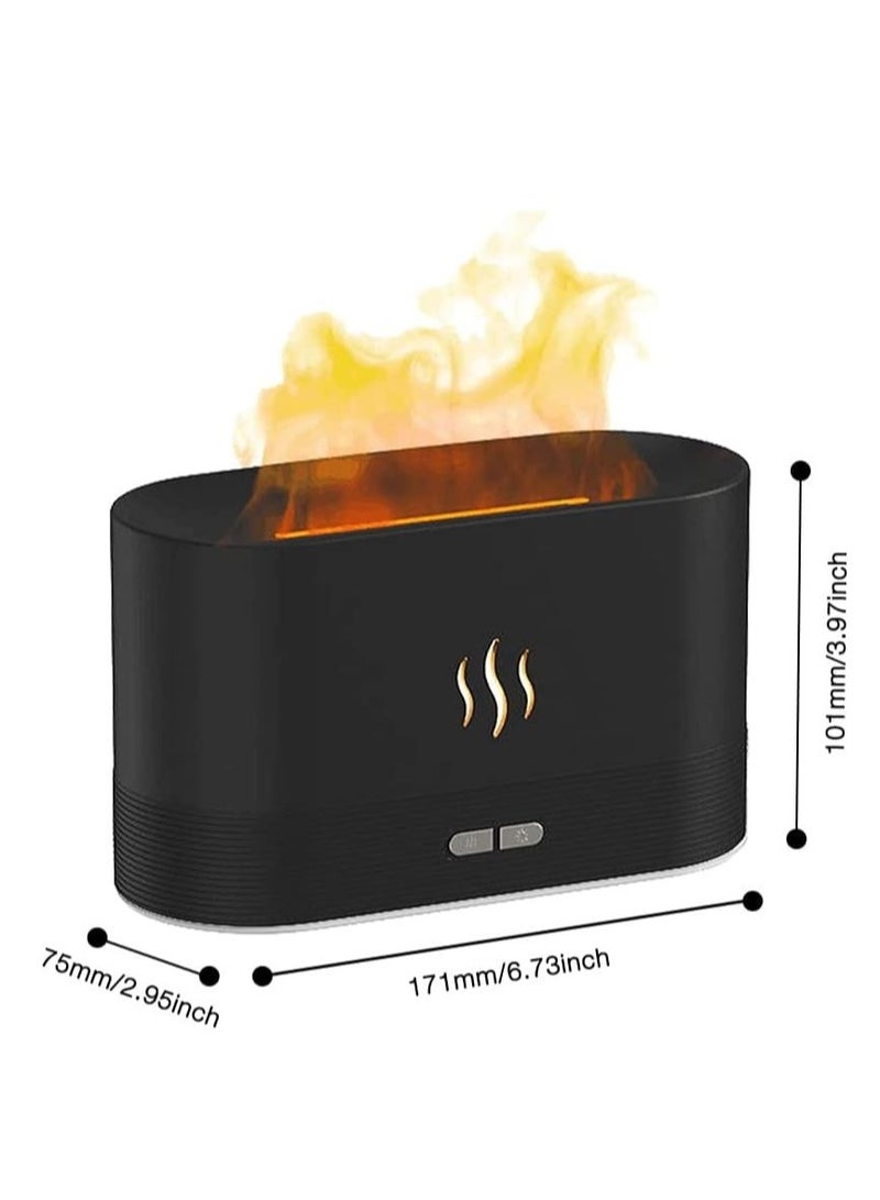 Flame Diffuser Humidifier, Ultra-Silent Cool Mist Air Fire Diffuser, 2 Brightness Night Light & Auto-Off, Essential Oil Aromatherapy Flame Humidifier Aroma Diffuser for Home