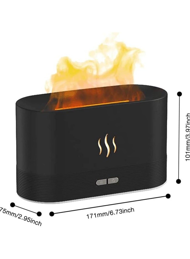 Flame Diffuser Humidifier, Ultra-Silent Cool Mist Air Fire Diffuser, 2 Brightness Night Light & Auto-Off, Essential Oil Aromatherapy Flame Humidifier Aroma Diffuser for Home, Office or Yoga