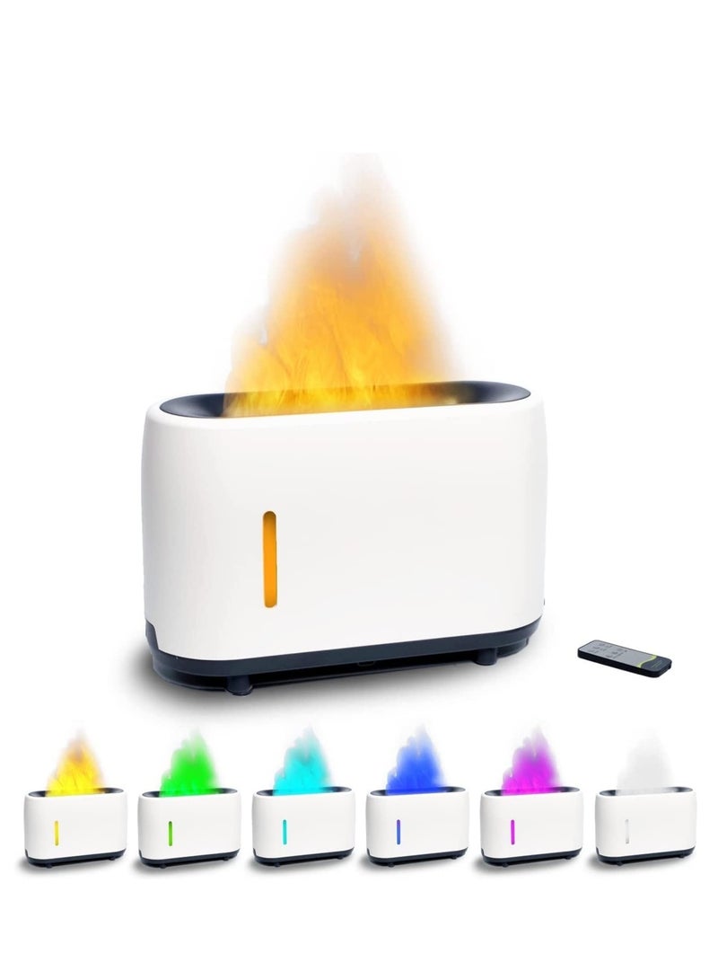 Flame Diffuser Humidifier 7 Flame Colors,Essential Oil Aroma Therapy Diffuser with Waterless Auto-Off Protection,Fire Air Diffuser for Home,Office,Bedroom