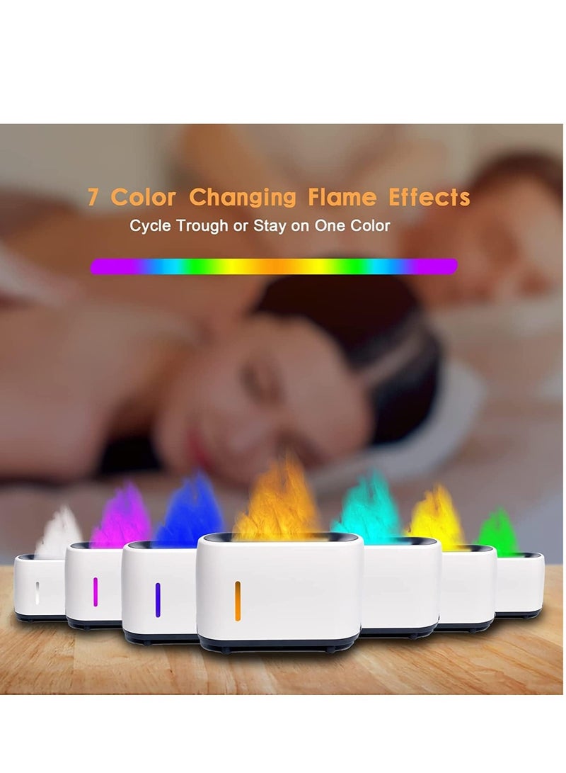 Flame Diffuser Humidifier 7 Flame Colors,Essential Oil Aroma Therapy Diffuser with Waterless Auto-Off Protection,Fire Air Diffuser for Home,Office,Bedroom