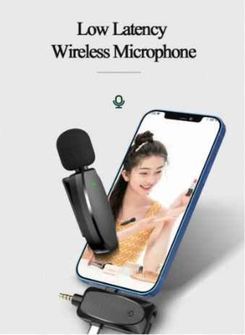 Wireless Lavalier Microphone 3 in 1 For iPhone USB C Plug and Play Intelligent Noise Reduction Mini Mic Live Streaming