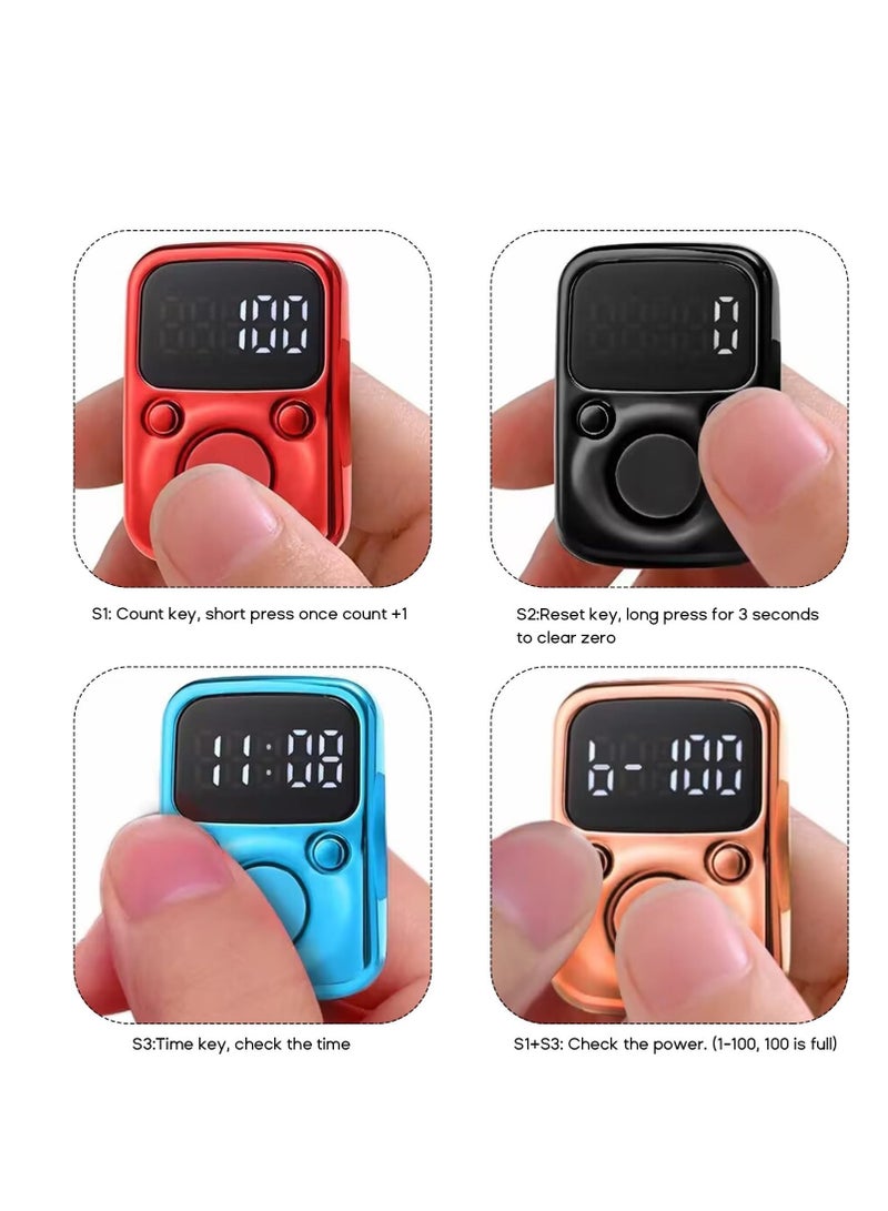 Finger Counter Luminous Finger Ring Electric Digital Display Tally Counter StitchsMarker Sewing Weave BuddhasPray Soccer Buddhist Prayer Counter Muslims Prayer Counter Conference Attendance Counter