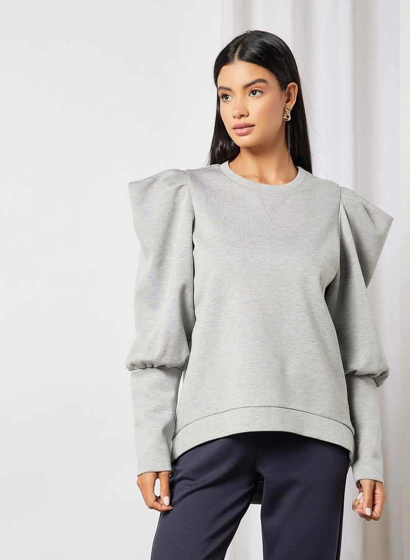 Cherida Exaggerated Sleeve Sweatshirt Grey