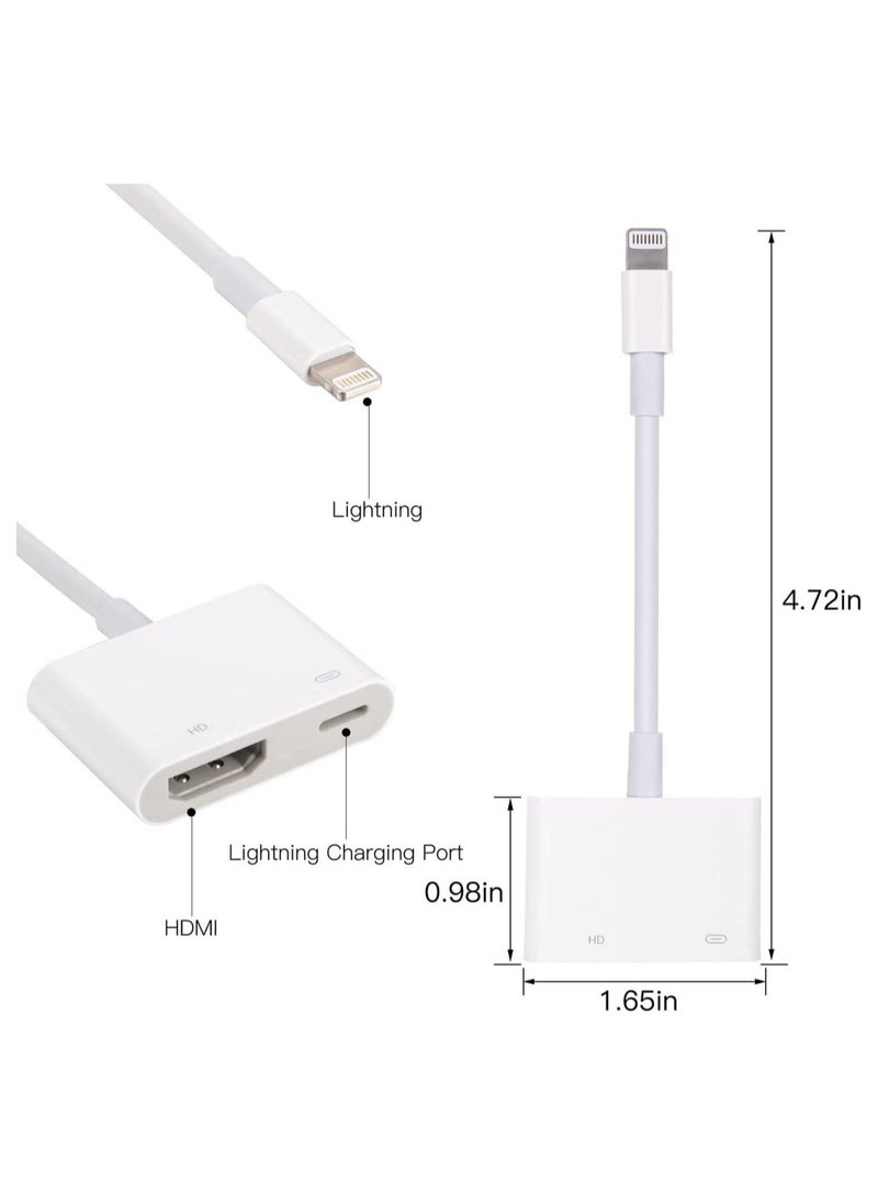 [Apple MFi Certified] Lightning to HDMI Adapter,Compatible with iPhone iPad to HDMI Cable 1080P Video & Audio Sync Screen Digital AV Adapter Converter to HD TV