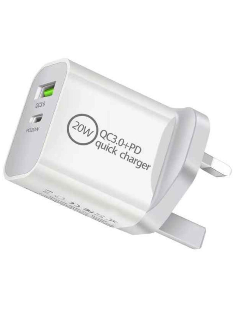 Dual Port Wall Charger White