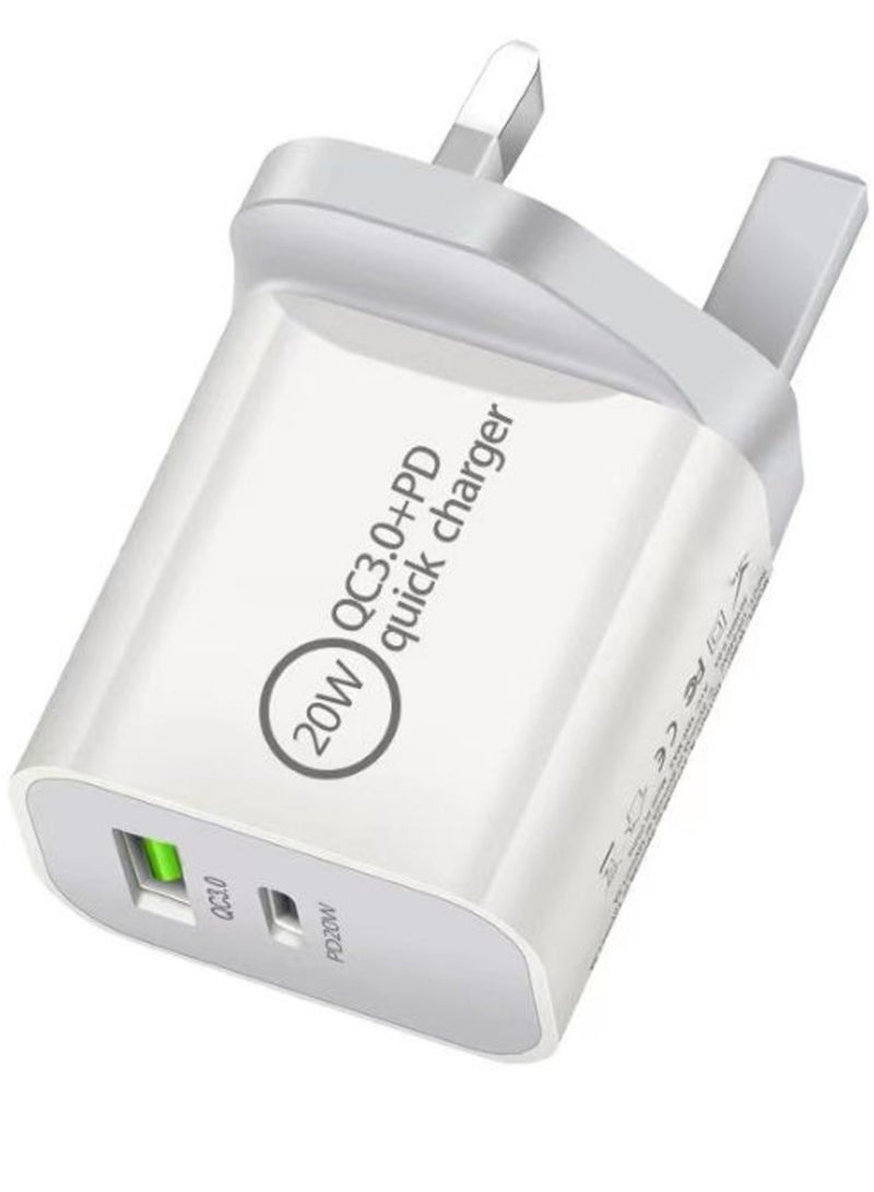 Dual Port Wall Charger White