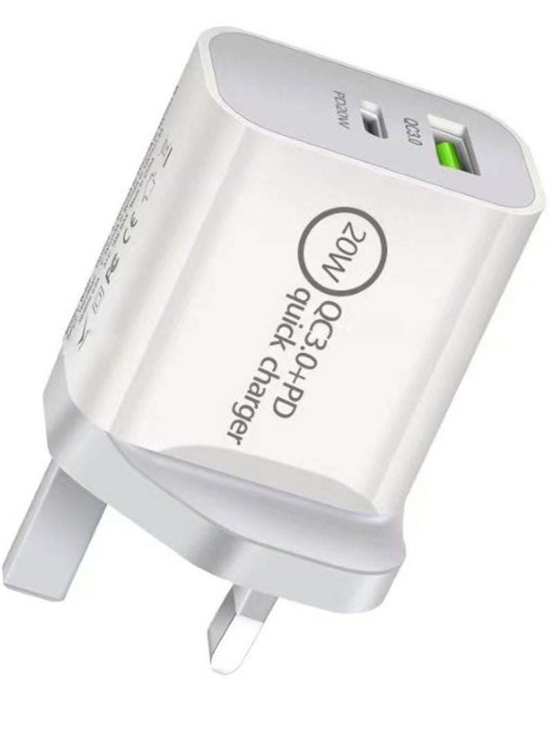 Dual Port Wall Charger White
