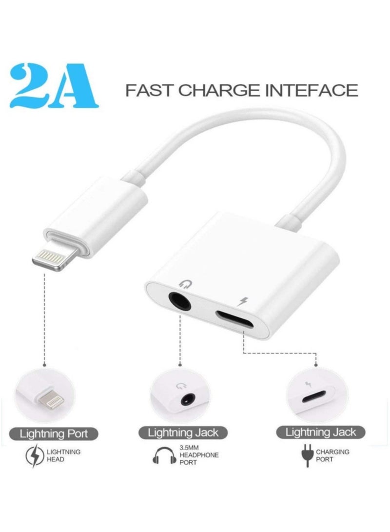 Headphone Jack Adapter for iPhone Car Charger 3.5mm Aux Earphone Audio Splitter and Charge Connector for iPhone 7/8/X/7 Plus/8 Plus/XS MAX