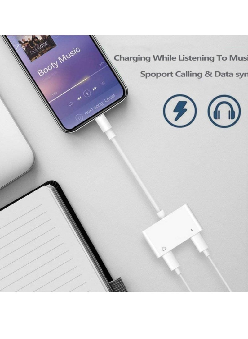 Headphone Jack Adapter for iPhone Car Charger 3.5mm Aux Earphone Audio Splitter and Charge Connector for iPhone 7/8/X/7 Plus/8 Plus/XS MAX