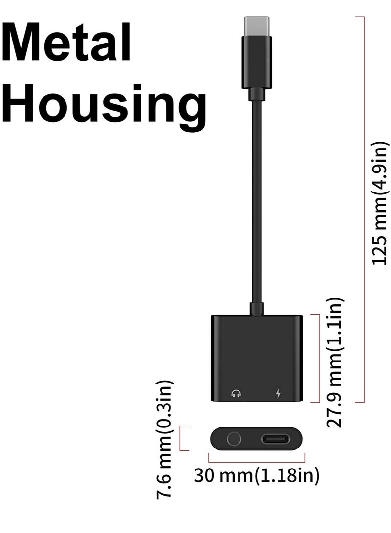 USB C to 3.5mm Headphone Adapter,60W Fast Charge,Type C Audio Jack Earphone Aux Converter,Work for iPad Pro/Air 4