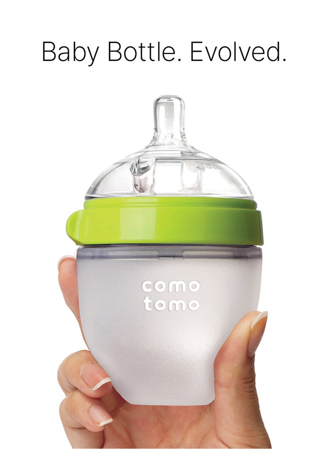 Natural Feel Baby Bottle 150 ML With Pack Of 2 Natural Teat Silicone Nipples, Y Shape Hole With Variable Flow, 6 Months +