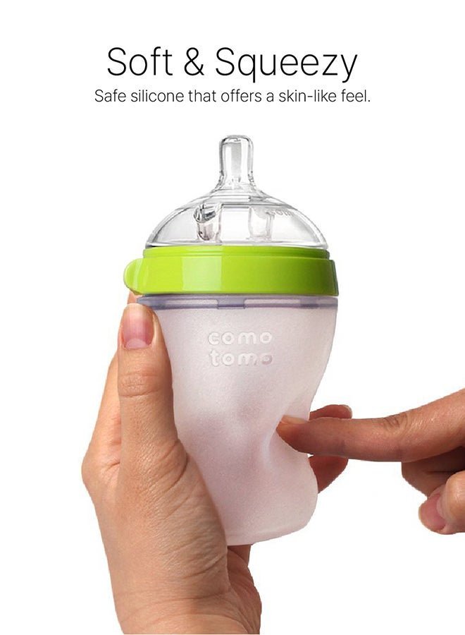 Natural Feel Baby Bottle 250 ML With Silicone Baby Teether, 3 Months +