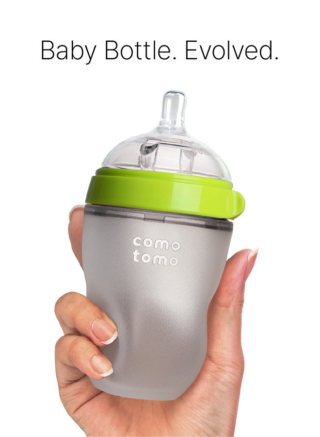 Natural Feel Baby Bottle 250 ML With Silicone Baby Teether, 3 Months +