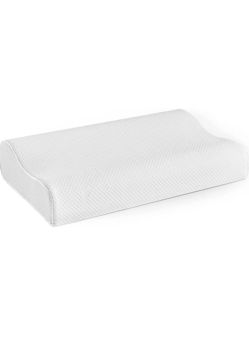 Cervical Memory Foam Bed Pillow with 2 Adjustable Height, 61x35.6x11.9cm, Ergonomically Designed Contour Sleeping Pillows with Washable Pillow Cover for Side Sleepers with Shoulder & Cervical Pain