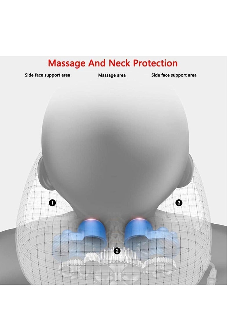 Rechargeable U Shaped Cervical Massage Pillow Neck Massager Vibration Pillow Multifunctional Shoulder and Electric for Relax Muscles Fatigue