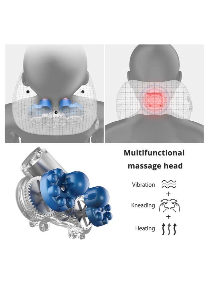 Electric Travel Neck Massage Pillow U Shaped Memory Foam Kneading Vibration Neck Head Support Pillow Relief Cervical Pain For Airplane,