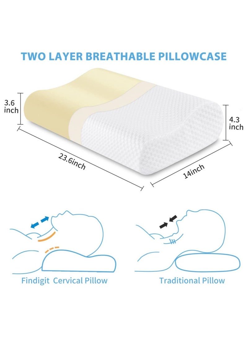 Ergonomic Cervical Orthopedic Sleep Neck Pillow for Neck Shoulder Pain Side Sleeper Neck Contour Support Memory Foam