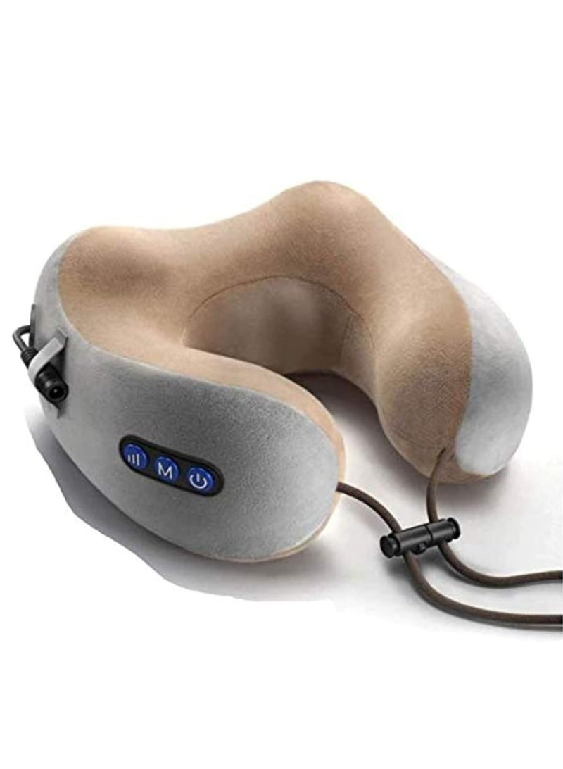 Rechargeable U Shaped Cervical Massage Pillow Neck Massager Vibration Pillow, Multifunctional Shoulder and Electric for Relax Muscles Fatigue