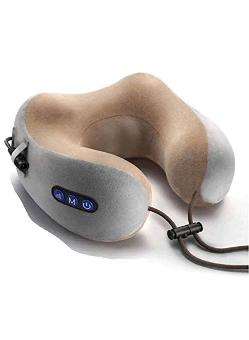 Rechargeable U Shaped Cervical Massage Pillow Neck Massager Vibration Pillow, Multifunctional Shoulder and Electric for Relax Muscles Fatigue