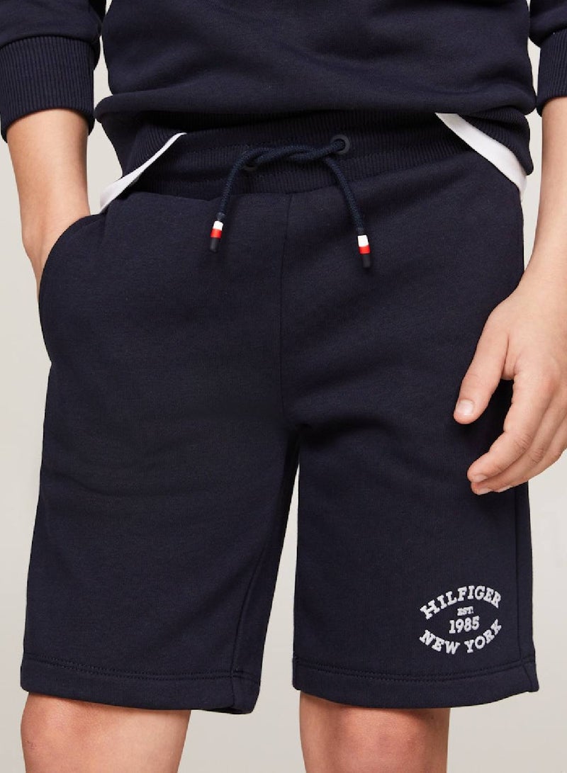 Boys' Monotype Flock Regular Sweatshorts - Cotton, Blue