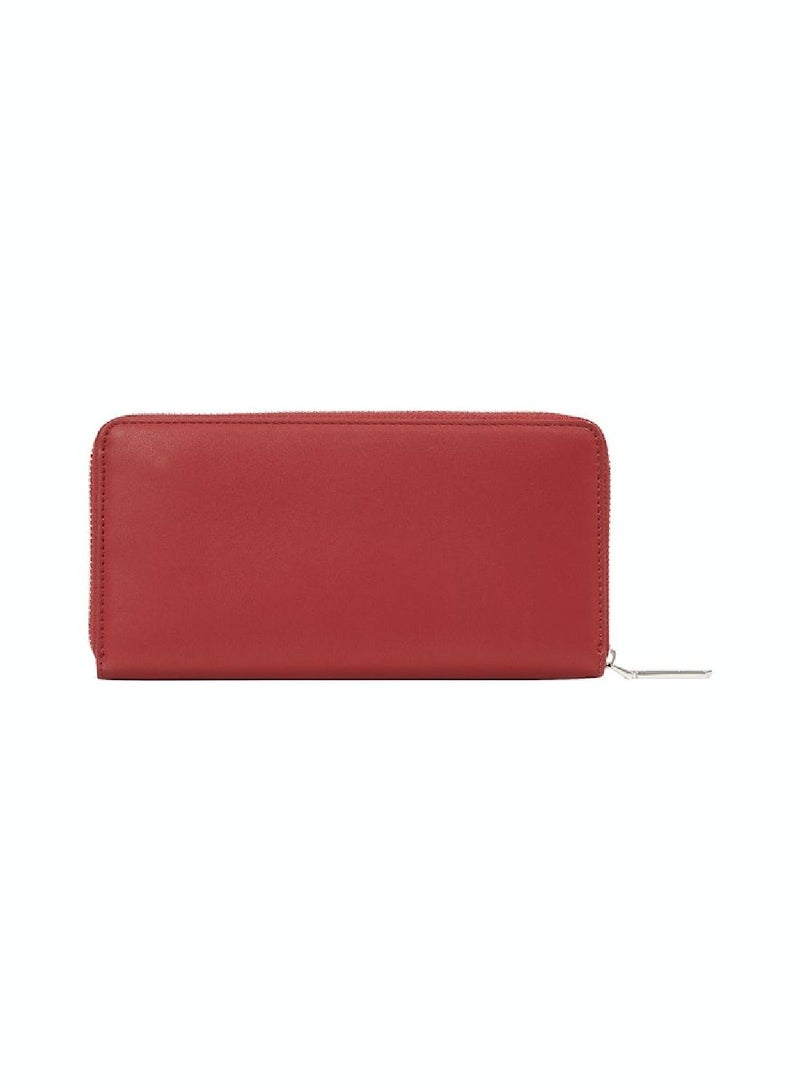 Women's CK Must Large Zip-Around Wallet - Polyester, Red