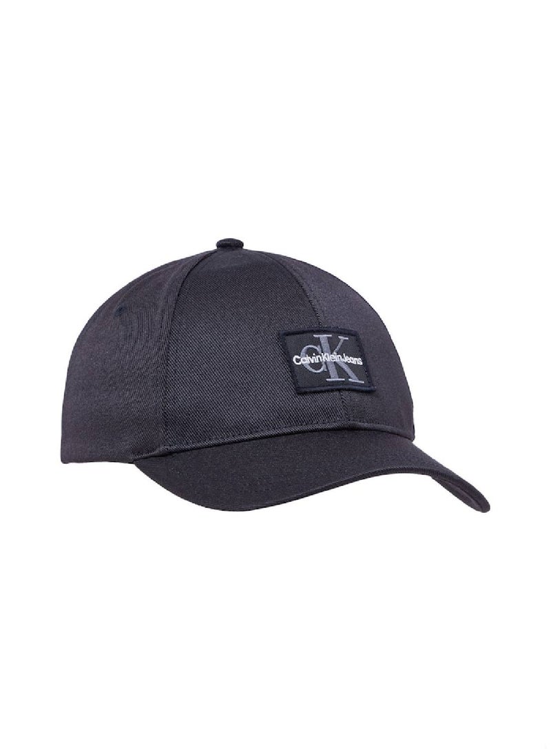 Men's Mono Logo Patch Cap - Polyester, Black