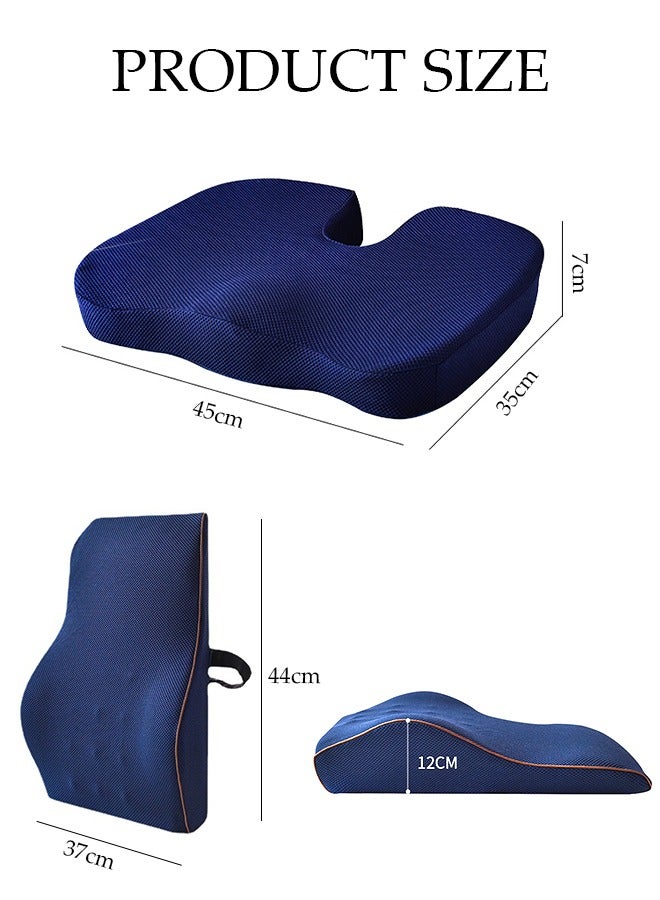 Seat Cushion and Lumbar Support Pillow for Office Chair, Memory Foam Car Seat Cushions Back Support Pillows, Help Relieve Pain of Back, Lumbar, Tailbone and Sciatic Nerve