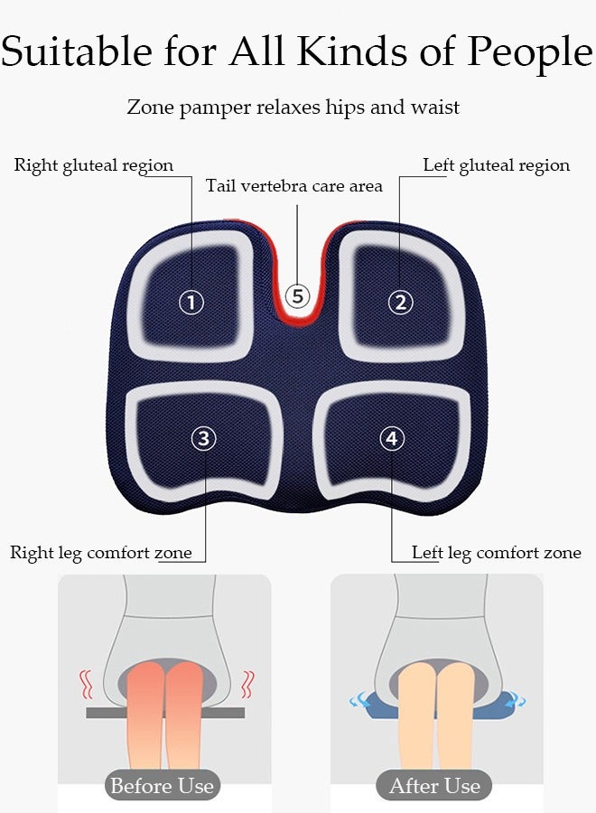 Seat Cushion and Lumbar Support Pillow for Office Chair, Memory Foam Car Seat Cushions Back Support Pillows, Help Relieve Pain of Back, Lumbar, Tailbone and Sciatic Nerve