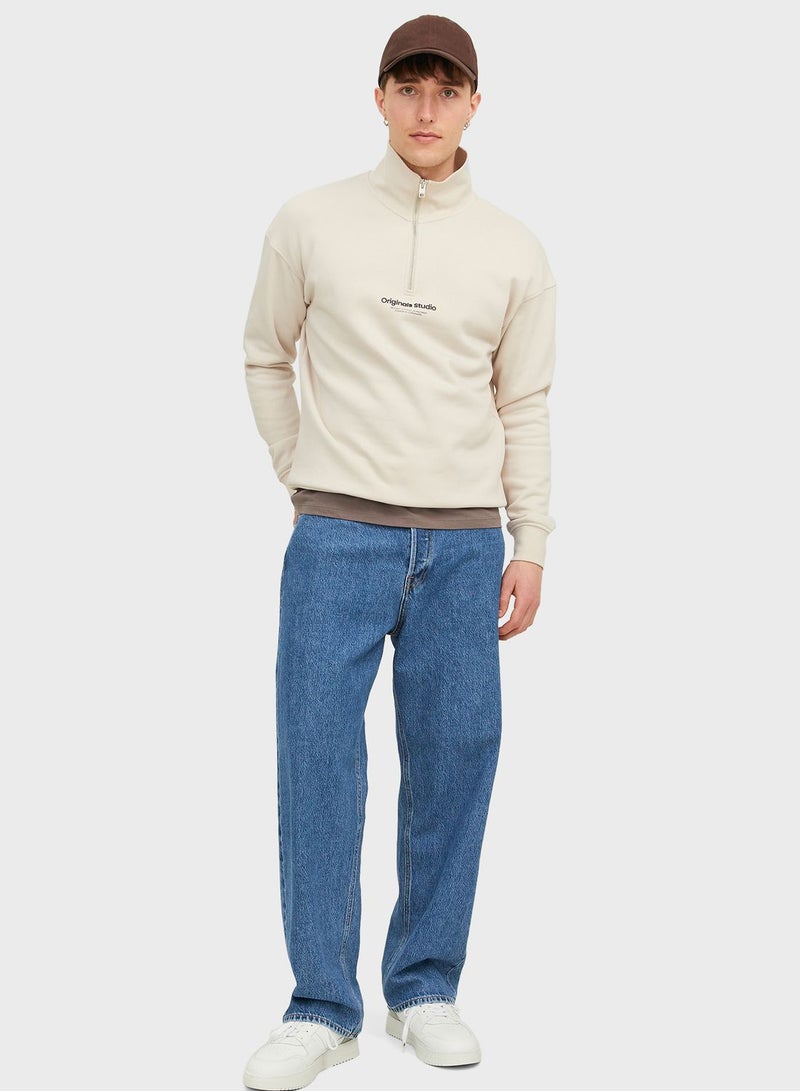 Jjialex Jjorignial Relaxed Fit Mid Wash Jeans