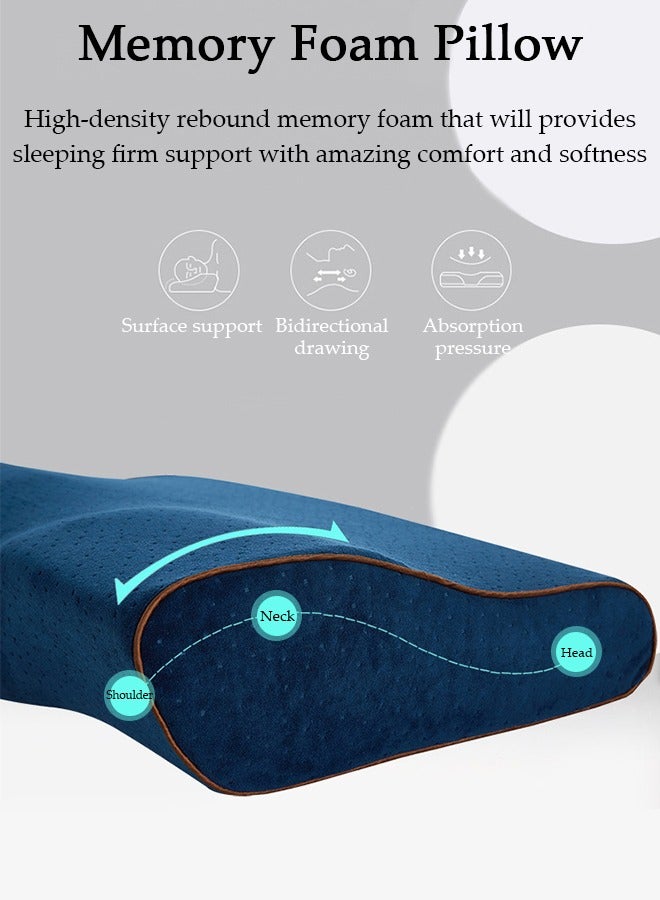 Super Comfort Ergonomic Pillow for Neck Head and Shoulder Pain Relief Contour Support Pillows for Bed Sleeping Orthopedic Cervical Spine Stretch Pillow for Side Back Stomach Sleeper