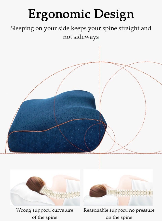 Super Comfort Ergonomic Pillow for Neck Head and Shoulder Pain Relief Contour Support Pillows for Bed Sleeping Orthopedic Cervical Spine Stretch Pillow for Side Back Stomach Sleeper