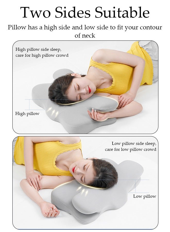 Super Comfort Ergonomic Pillow for Neck Head and Shoulder Pain Relief Contour Support Pillows for Bed Sleeping Orthopedic Cervical Spine Stretch Pillow for Side Back Stomach Sleeper