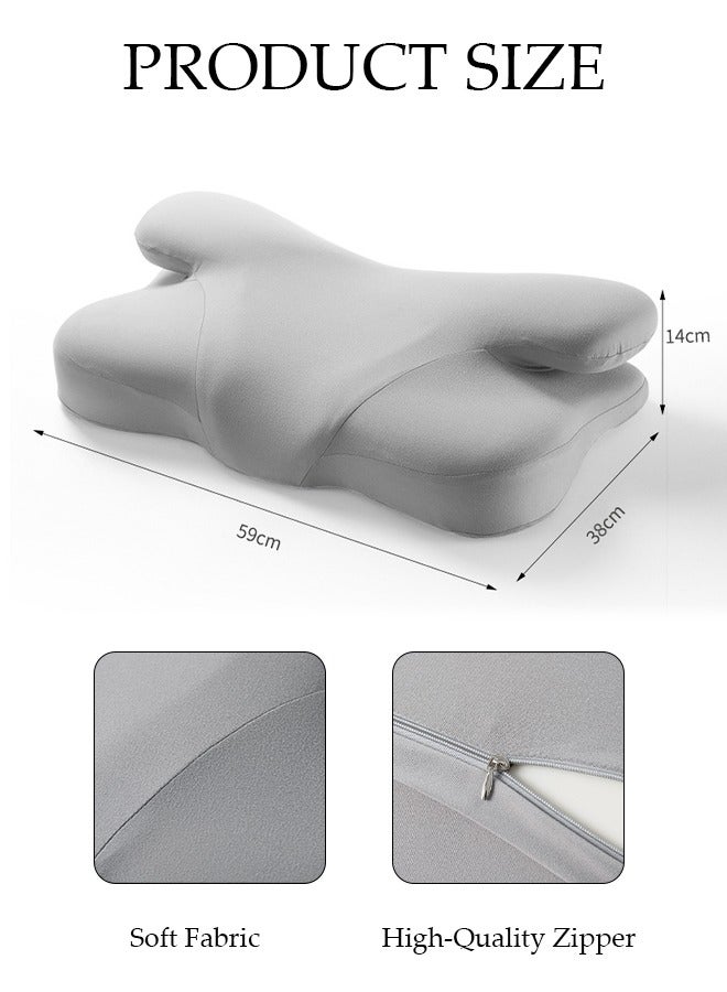 Super Comfort Ergonomic Pillow for Neck Head and Shoulder Pain Relief Contour Support Pillows for Bed Sleeping Orthopedic Cervical Spine Stretch Pillow for Side Back Stomach Sleeper