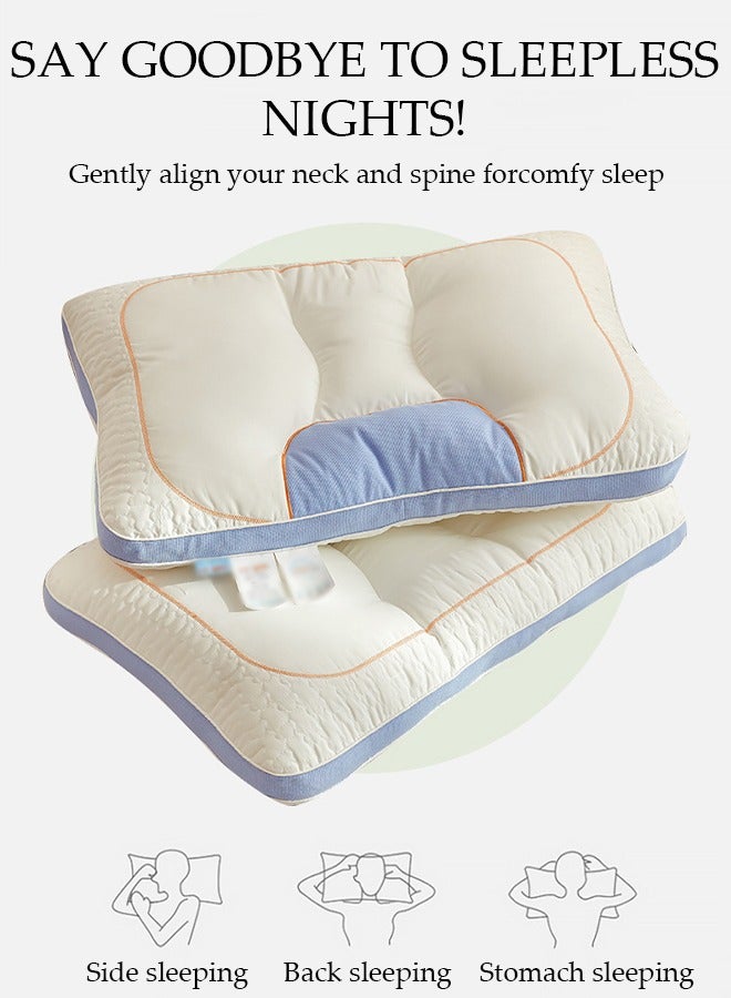 Super Comfort Ergonomic Pillow for Neck Head and Shoulder Pain Relief Contour Support Pillows for Bed Sleeping Orthopedic Cervical Spine Stretch Pillow for Side Back Stomach Sleeper