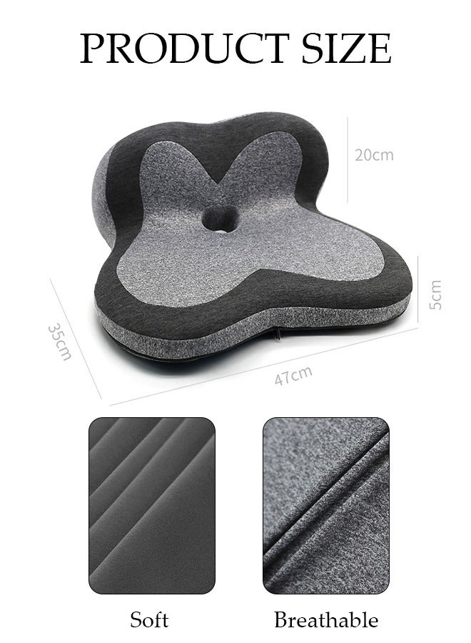 Seat Cushion Memory Foam Cushion for Office Chair, Car Seat, Airplane, Bleacher - Sciatica & Hip & Coccyx Pain Relief Desk Chair Cushion for Long Sitting Office Workers, Car Drivers