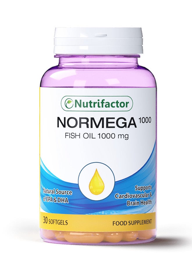 Normega 1000 - Omega-3 DHA & EPA Fish Oil Softgels for Heart, Vision & Joint Health