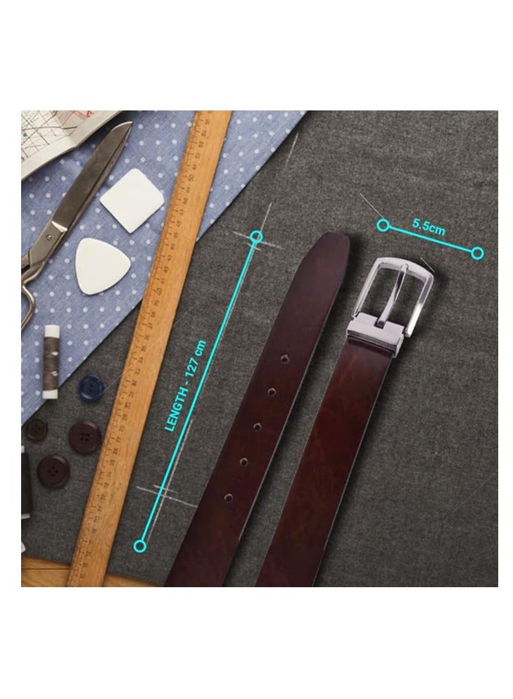 Men’s Formal/Casual Brown Belt | BL8005 ( Brown, Genuine Leather), Caramel Brown, Free Size (38HV)